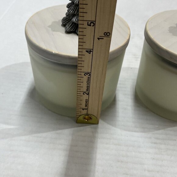 Pier 1 Imports Holiday Forest Festive Candle 2 Wick Silver Tree Lid Set Of 2 - Picture 4 of 7